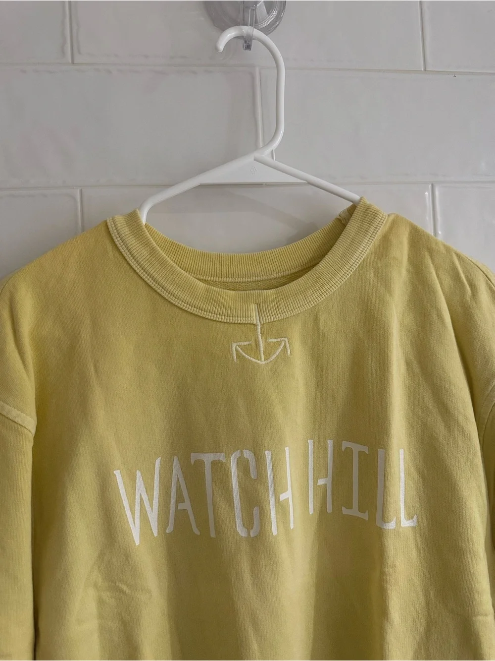 Kiel James Patrick KJP Anchorknit Watch Hill Crewneck Yellow Sweatshirt Size M